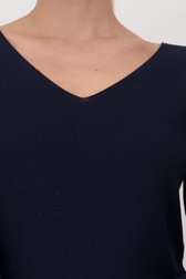 Pull bleu marine avec col en V de Liberty Island pour Femmes