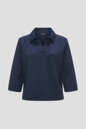 Pull bleu marine avec col polo de Opus pour Femmes