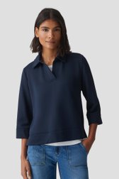 Pull bleu marine avec col polo de Opus pour Femmes