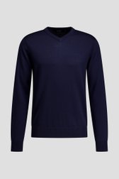 Photo produit 1 de Pull bleu marine en laine à col V de Dansaert Black Premium pour Hommes