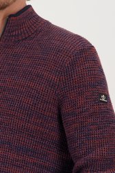 Pull bleu-orange avec fermeture éclair courte de Bluefields pour Hommes
