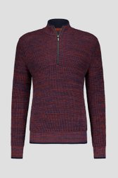Pull bleu-orange avec fermeture éclair courte de Bluefields pour Hommes
