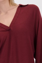 Détail de Pull bordeaux à col en V de D'Auvry pour Femmes