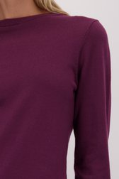 Détail de Pull bordeaux à col rond de Liberty Island pour Femmes