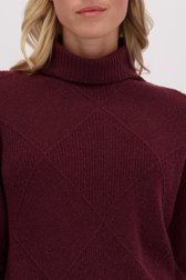 Détail de Pull bordeaux à col roulé de Liberty Island pour Femmes