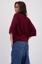 Le dos de Pull bordeaux à manches trois-quarts de Geisha pour Femmes