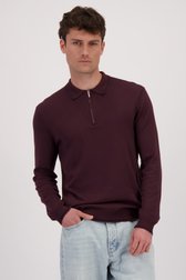 Le devant de Pull bordeaux avec courte fermeture zippée de Only & Sons pour Hommes