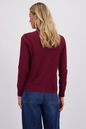 Le dos de Pull bordeaux fin à col roulé de Liberty Island pour Femmes