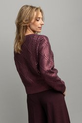 Détail de Pull bordeaux métallisé  de Louise pour Femmes