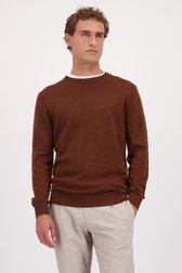 Le devant de Pull brun à manches longues et col rond de Upper East pour Hommes