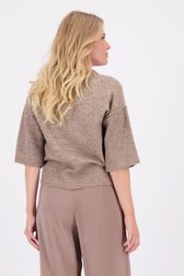 Le dos de Pull brun clair à manches trois-quarts de Libelle pour Femmes