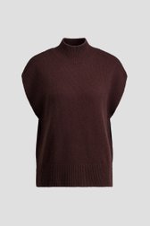 Photo produit 1 de Pull brun foncé en laine sans manches de AC by Annelien Coorevits pour Femmes