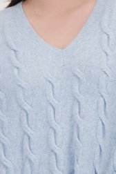 Pull câblé bleu clair doux de Only Carmakoma pour Femmes