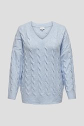 Pull câblé bleu clair doux de Only Carmakoma pour Femmes