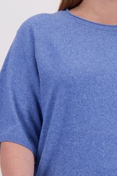 Détail de Pull chiné bleu avec manches courtes de ONLY Carmakoma pour Femmes
