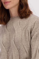 Détail de Pull chiné brun clair avec laine de LŌVING pour Femmes