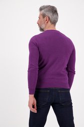 Pull col V en coton violet de Dansaert Blue pour Hommes