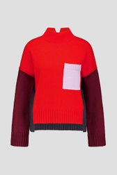 Pull Colour Block en rouge et gris foncé de Louise pour Femmes