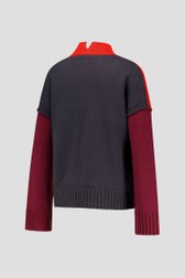 Pull Colour Block en rouge et gris foncé de Louise pour Femmes