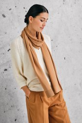 Pull côtelé écru avec col en V de Libelle pour Femmes