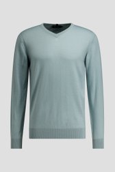 Photo produit 1 de Pull de golf finement tricoté vert avec col en V de Dansaert Golf Club pour Hommes