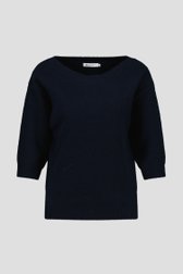 Pull doux à manches courtes bleu foncé de D'Auvry pour Femmes