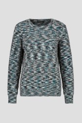Pull doux avec motif bleu-gris de Claude Arielle pour Femmes