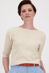 Pull doux écru à manches courtes de D'Auvry pour Femmes