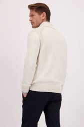 Le dos de Pull écru à col châle en maille de Dansaert Blue pour Hommes