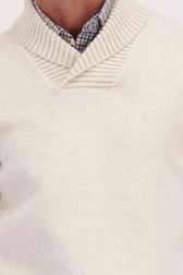 Détail de Pull écru à col châle en maille de Dansaert Blue pour Hommes