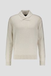 Photo produit 1 de Pull écru à col châle en maille de Dansaert Blue pour Hommes
