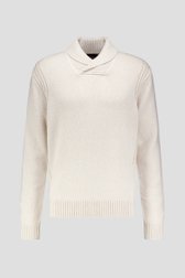 Photo produit 2 de Pull écru à col châle en maille de Dansaert Blue pour Hommes