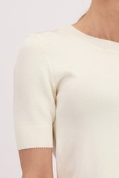 Pull ecru à col rond et manches courtes de D'Auvry pour Femmes
