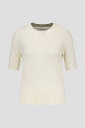 Pull ecru à col rond et manches courtes de D'Auvry pour Femmes