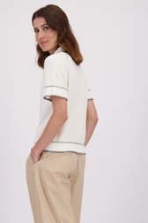 Le dos de Pull écru à manches courtes de LŌVING pour Femmes