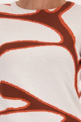 Pull écru à motif marron-orange	 de Claude Arielle pour Femmes