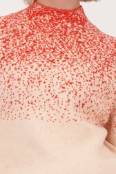 Pull écru à motif pointillé rouge	 de Libelle pour Femmes