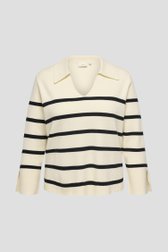 Pull écru à motif rayé noir de Only Carmakoma pour Femmes