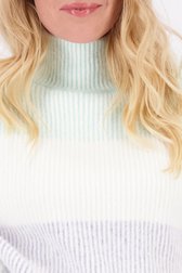 Détail de Pull écru à rayures vertes et lilas de Liberty Loving nature pour Femmes