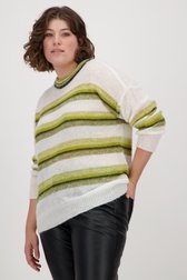 Pull écru à rayures vertes  de Fransa pour Femmes