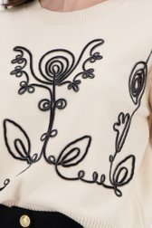 Pull écru avec broderie  de More & More pour Femmes