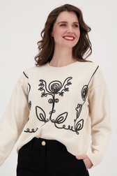 Pull écru avec broderie  de More & More pour Femmes