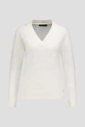 Photo produit 1 de Pull écru avec encolure en V de Claude Arielle pour Femmes
