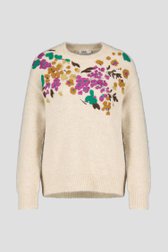 Pull écru avec fleurs brodées de Libelle pour Femmes