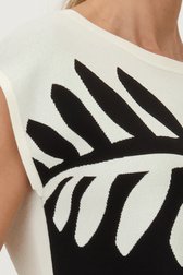 Détail de Pull écru avec imprimé graphique noir de D'Auvry pour Femmes