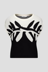 Photo produit 1 de Pull écru avec imprimé graphique noir de D'Auvry pour Femmes