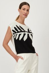 Le devant de Pull écru avec imprimé graphique noir de D'Auvry pour Femmes