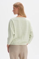 Pull écru avec motif ondulé vert  de Opus pour Femmes