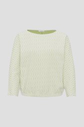 Pull écru avec motif ondulé vert  de Opus pour Femmes