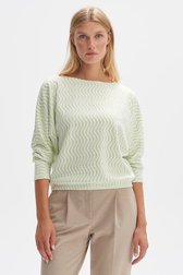 Pull écru avec motif ondulé vert  de Opus pour Femmes